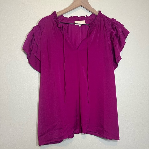 Women's Purple Ruffled Top - Picture 1 of 5